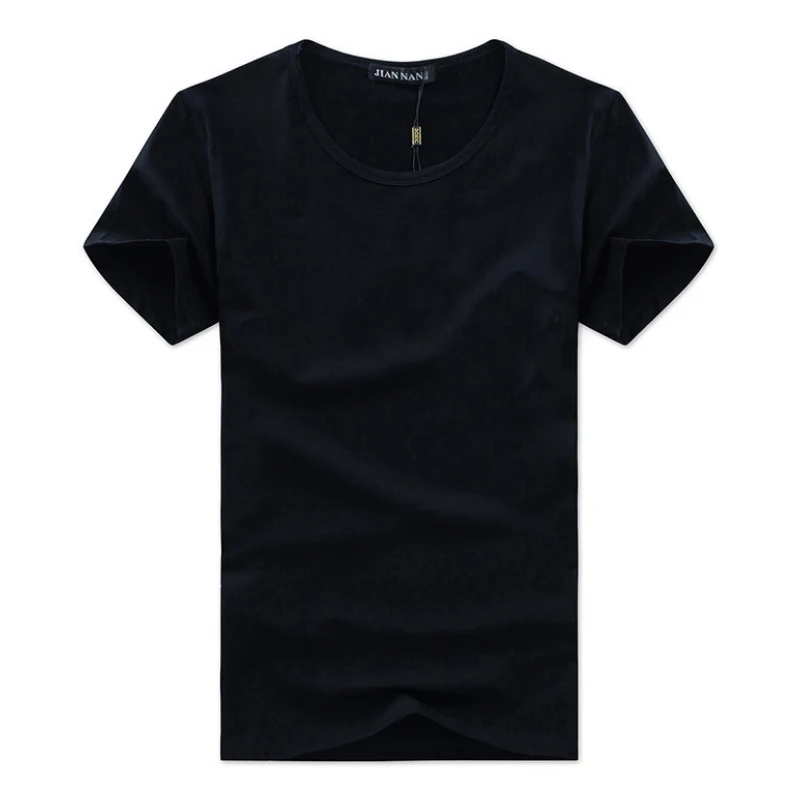 Summer Short Sleeve Casual Men's T Shirts Male High Quality T-Shirt Men Lycra Fashion Tshirt 9 Colors Free Shipping Size M-5XL | Мужская