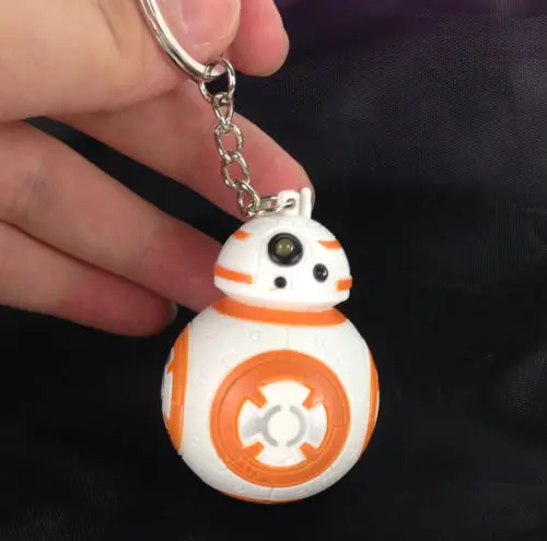 Звездные Войны Пробуждение силы BB8 робот фигура металлический брелок Звездные войны BB-8 светильник светодиодный фонарь со звуком брелок