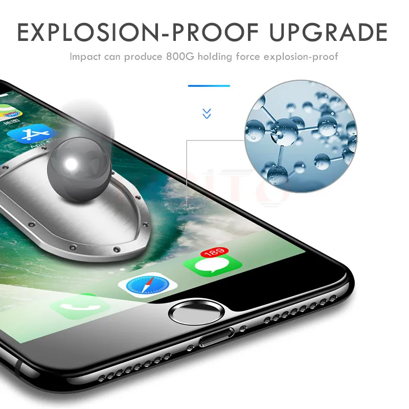 9D полный изогнутый край закаленное стекло на для iPhone 7 8 6 6s плюс Защита экрана X XR XS