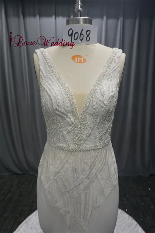 Vestido de Noiva богемное свадебное Красивая Русалка платье сексуальный v-образный