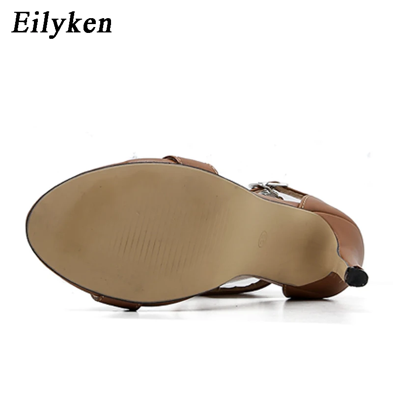 Eilyken/2021 г. Новые женские сандалии гладиаторы коричневого и черного цвета модные