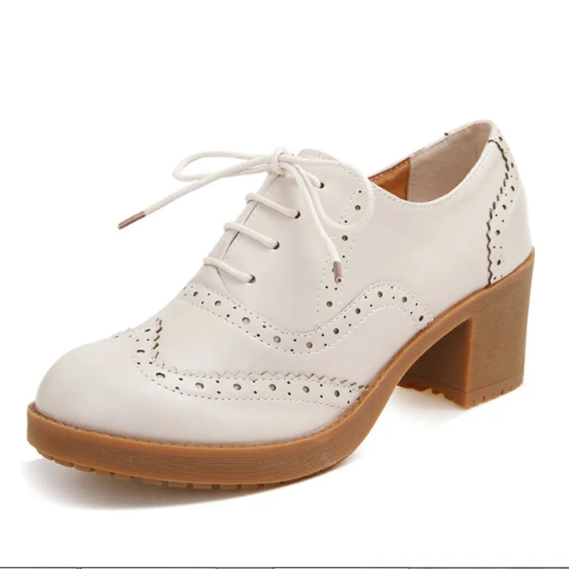 Женские туфли-оксфорды на высоком каблуке сезон осень женские туфли-лодочки