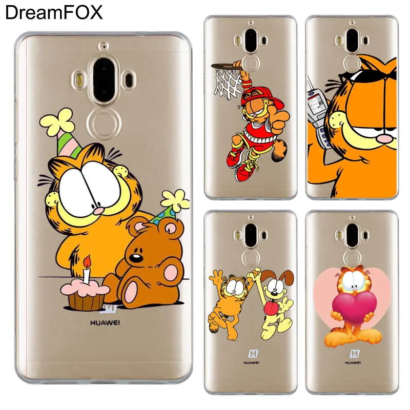 DREAMFOX M496 Гарфилд Мягкий силиконовый чехол из ТПУ для huawei mate Nova 2 9 10 20 30 Lite Pro Plus |