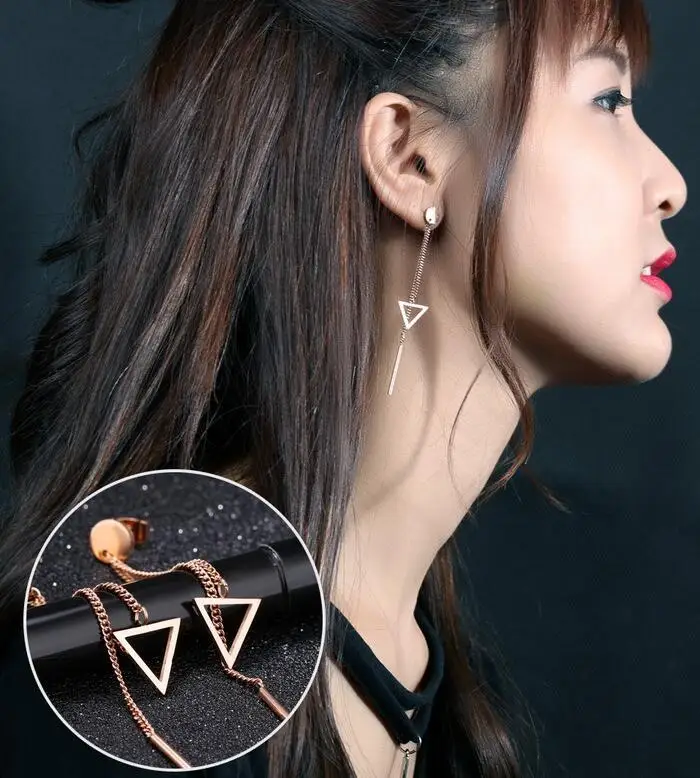 2017 самые популярные Нержавеющая сталь палку кисточкой ежедневно носить Серьги