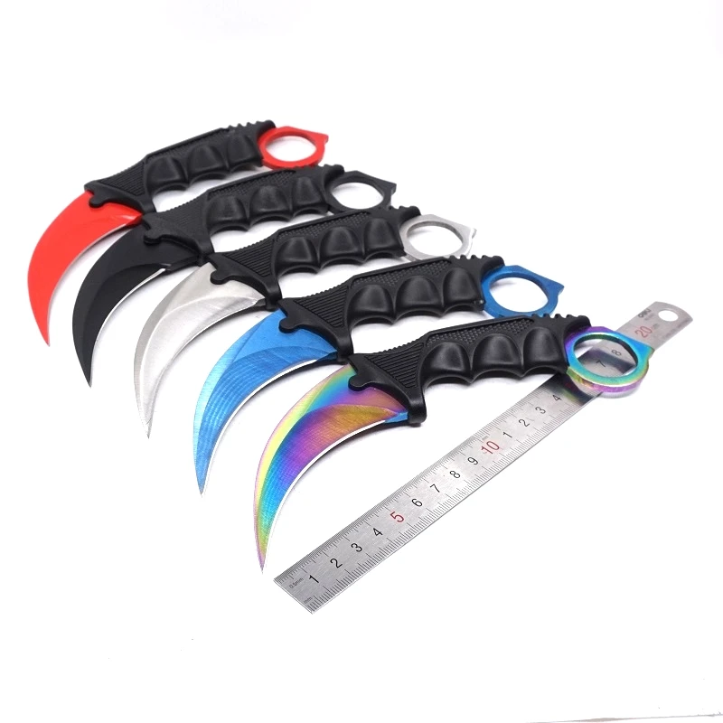 Нож Karambit Counter Strike из нержавеющей стали, карманный нож для обучения выживания, инструменты для кемпинга, ножи с фиксированным лезвием