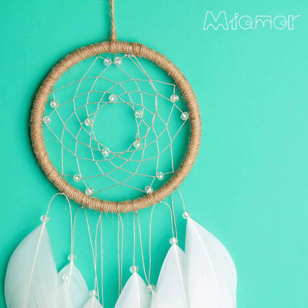 MIAMOR, белое перо, Ловец снов, колокольчики, для детской, для школы, для детской комнаты, украшение для свадьбы и дома, декор для стен, аксессуары AMOR033