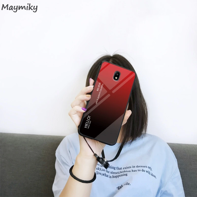 Градиент Стекло чехол для samsung Galaxy J3 J4 J8 J6 плюс J2 Pro J4 Core J3 J5 J7 J1 J5 J7 для задней панели телефона из термопластика чехол