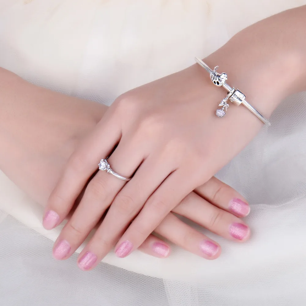 JewelryPalace цветок Blossom 0.8ct кубического циркония Solitaire обручение кольцо 925 пробы