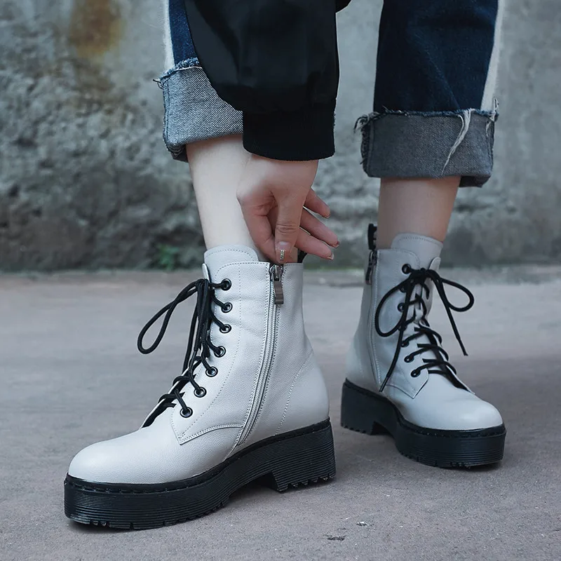 YMECHIC/модные желтые женские ботинки из натуральной кожи на платформе ботильоны в