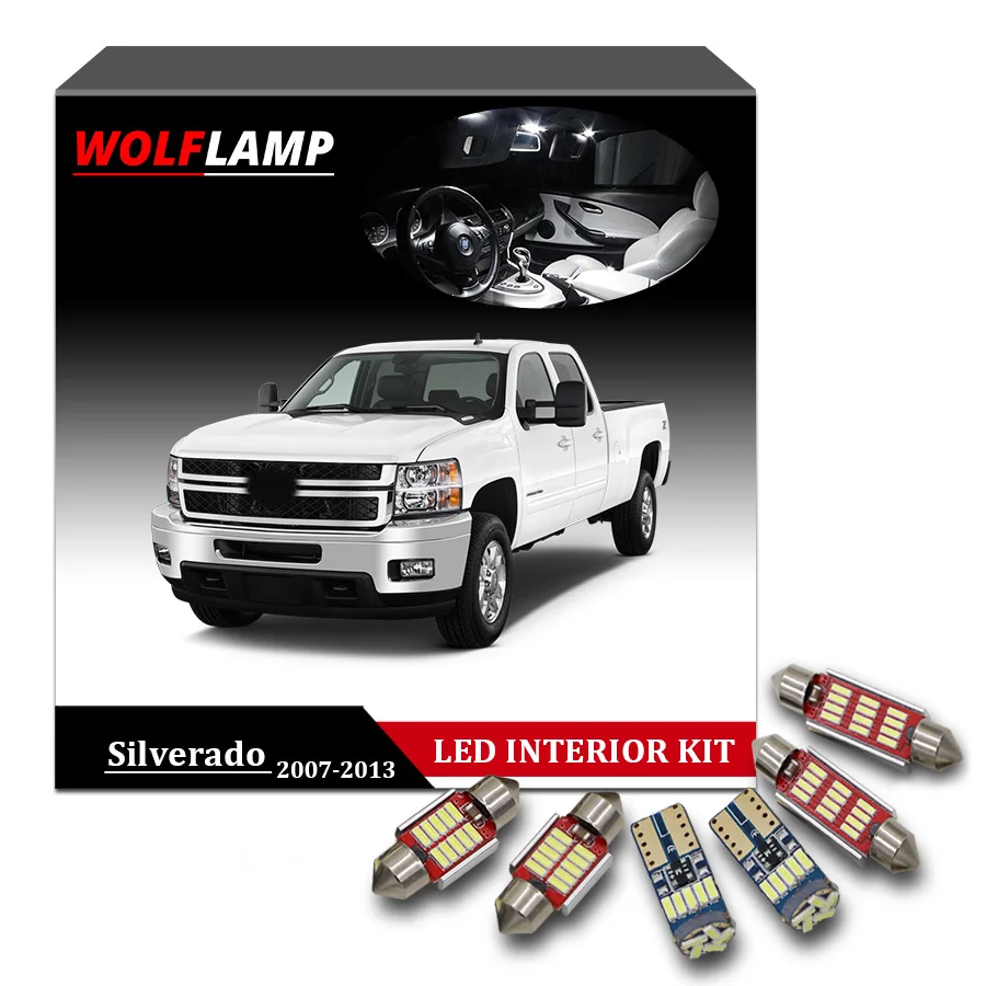 Wolflamp 13 шт. фонасветильник для интерьера автомобиля Chevrolet Silverado 2007 2013 лампа