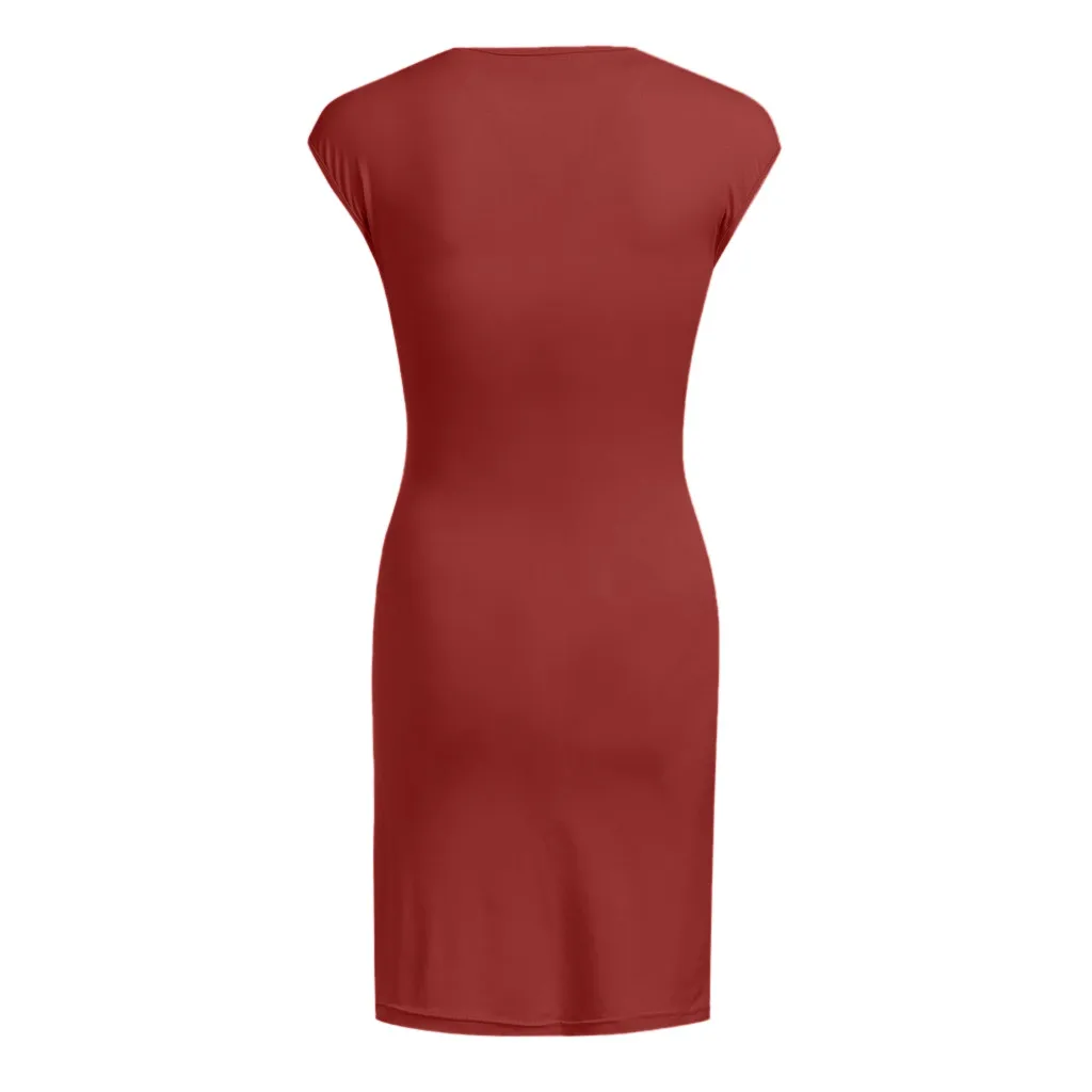 Женское платье футляр без рукавов SAGACE однотонное мягкое пляжное Элегантное