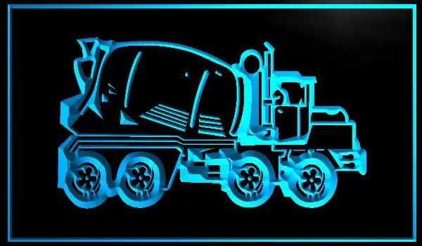 Бетономешалка грузовик неоновый знак мужская пещера паб автомобильный дилер