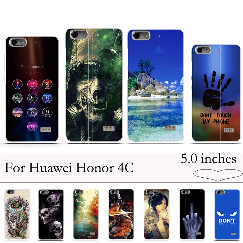Чехол для Huawei Honor 4C мягкий чехол из ТПУ с рисунком силиконовый телефона оболочка