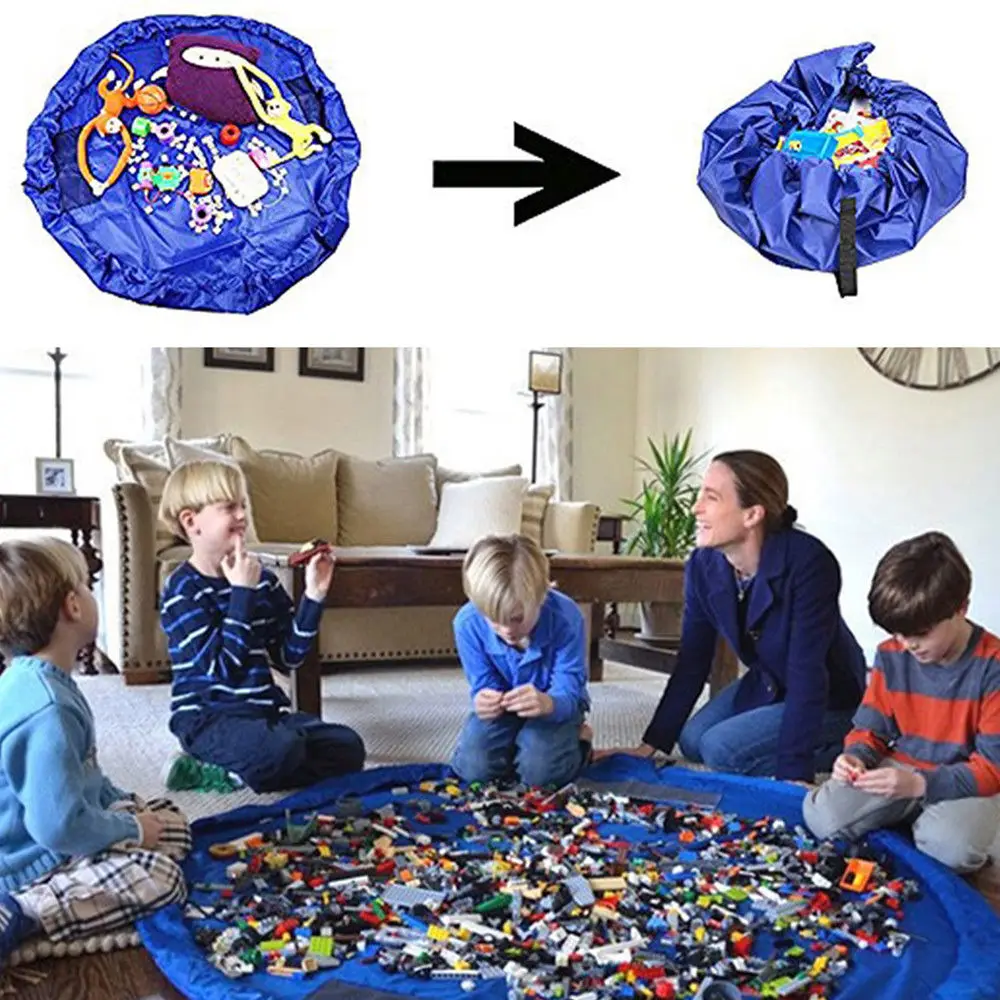 150 см игрушка сумка для хранения TIDY Организатор Коврик Legos Портативный малыш 2 в 1
