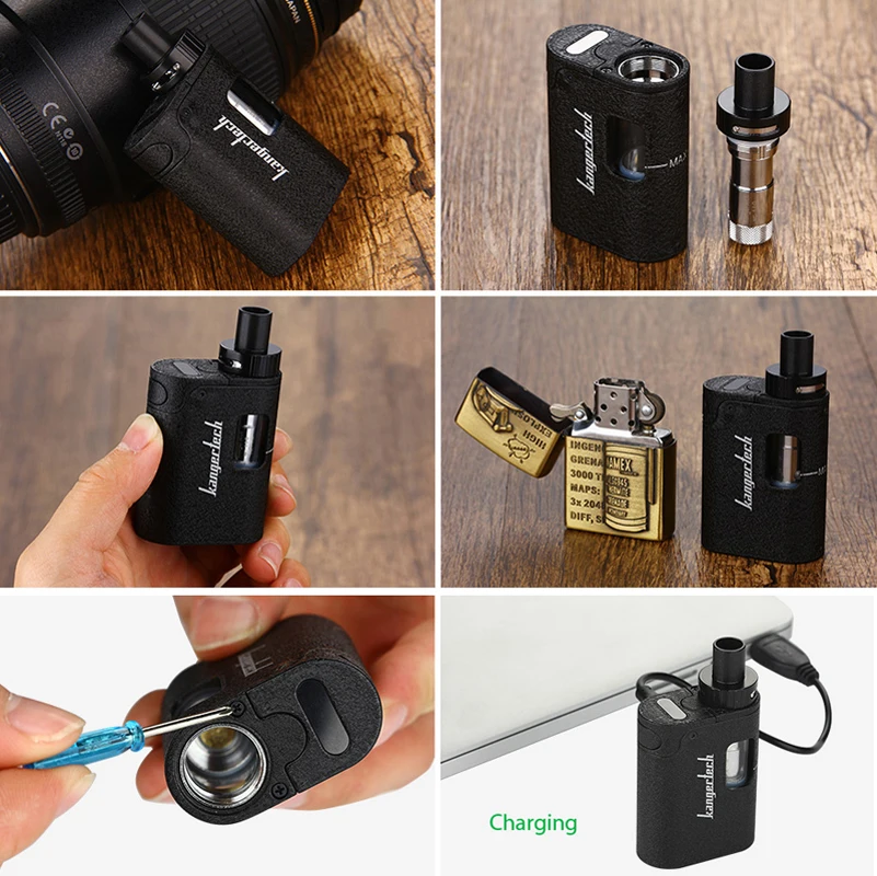Стартовый набор KangerTech TOGO Mini 15 Вт 1600 мАч бак атомайзера 1 9 мл CLOCC 0 Ом Черная Головка