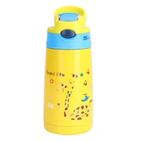 400ml 6 colors baby kids water bottles infant newborn cup children learn feeding straw juice drinking vacuum flasks thermoses