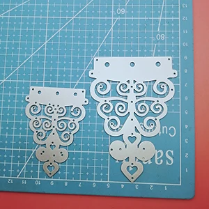 B Металлические режущие штампы Элегантный Сердце книга шарнир резки штампа для записная книжка карта альбом перфоратор резак - Цвет: B