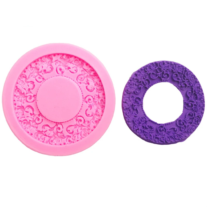 Круглый венок формы 3D Силиконовые Кружева помадка торт плесень шоколада
