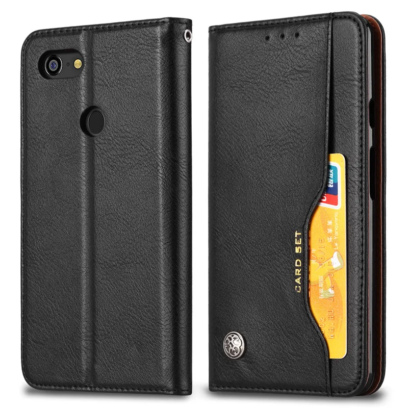Чехол с откидной крышкой для Google Pixel 3 XL Чехол Многофункциональный из искусственной кожи чехол-бумажник с подставкой и карманом для карт чехол для Google Pixel XL3 Бизнес чехол - Цвет: Черный