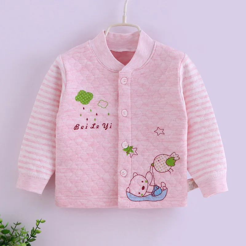 7125 pink Горячее предложение! Распродажа! Осенне-зимняя детская плотная одежда толстовка с длинными рукавами из хлопка для маленьких мальчиков и девочек 3-36 месяцев, нижнее белье с рисунками из мультфильмов, одежда - Цвет: 7125 pink