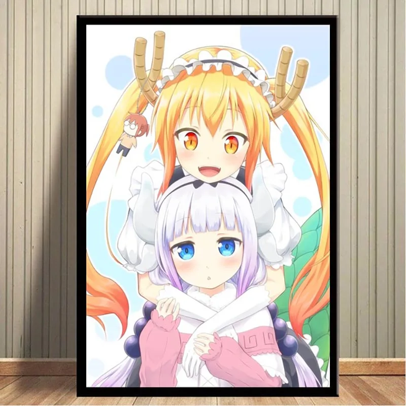 Настенная картина для домашнего декора на холсте Кобаяси дракон горничной аниме