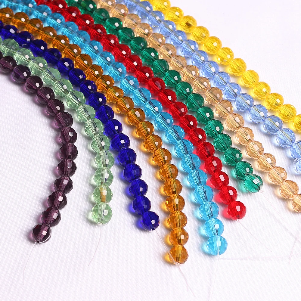 Круглые бусины-разделители из хрустального стекла, 10 мм, 30 шт.