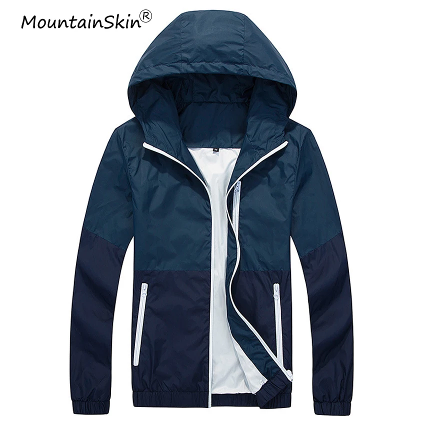 Мужская и Женская куртка Mountainskin быстросохнущая с капюшоном на весну осень