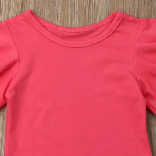 Футболка с оборками на рукавах для маленьких девочек|Комплекты одежды девочек| |