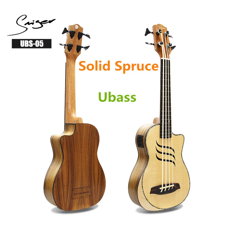 Электрическая цельная ель безрезная укулеле бас 30 дюймов Ubass гитара 4 струны мини