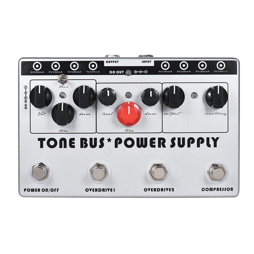 

SOACH Tone Buse+Power Supply Guitar Effect Pedal Multi-Effect Pedal 3 Effects Pedal + 8 Outputs Power Supply in 1 Unit