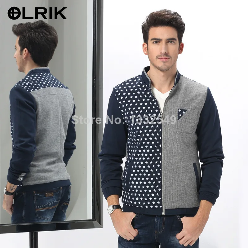 2014 autumn and winter fashion men's T-shirt printing men jacket slim Outerwear cotton coat free shopping | Мужская одежда