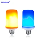 Foxanon светодиодные огнеупорные лампочки с эффектом пламени креативные синие огни E27 9 Вт Мерцающая эмуляция винтажная атмосферная декоративная лампа