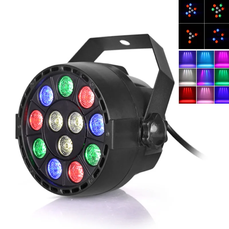 Сценический плоский светодиодный прожектор Par RGBW DMX512 3 Вт 12 светодиодов
