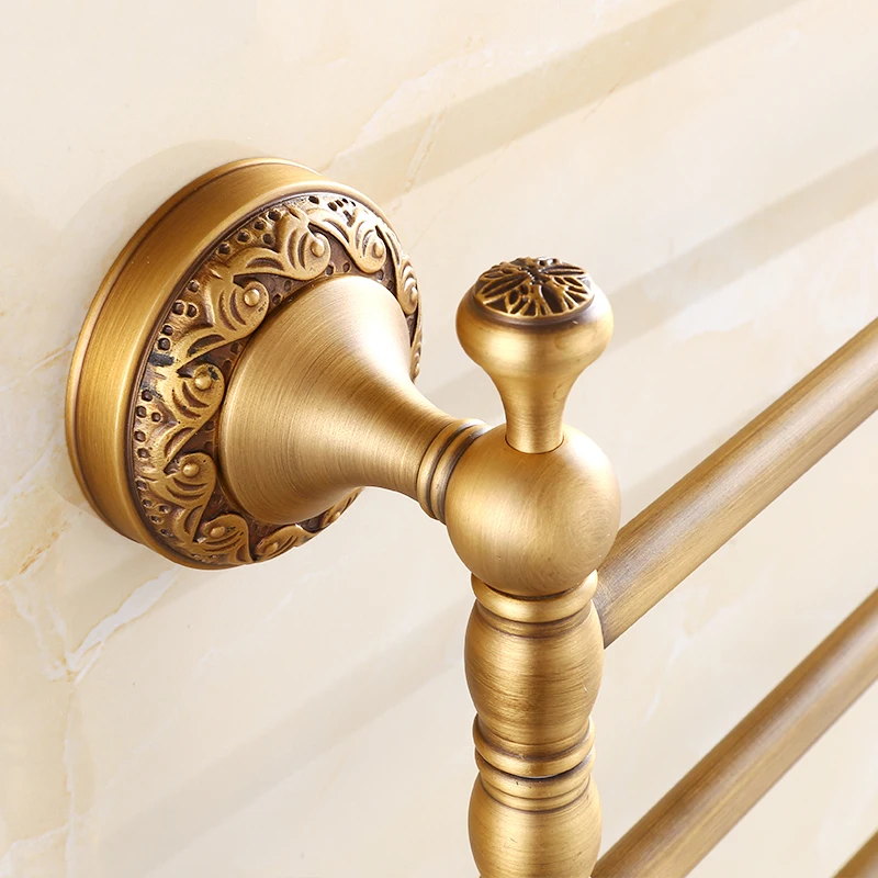 Towel Racks 2/3/4/5 Tiers Bars Antique Brass Holder Bath Rack Active Rails Pants Hanger Bathroom Accessories Wall Shelf | Строительство