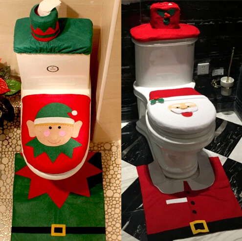 3 шт./набор Новогодние декоративные Чехлы для унитаза | Дом и сад