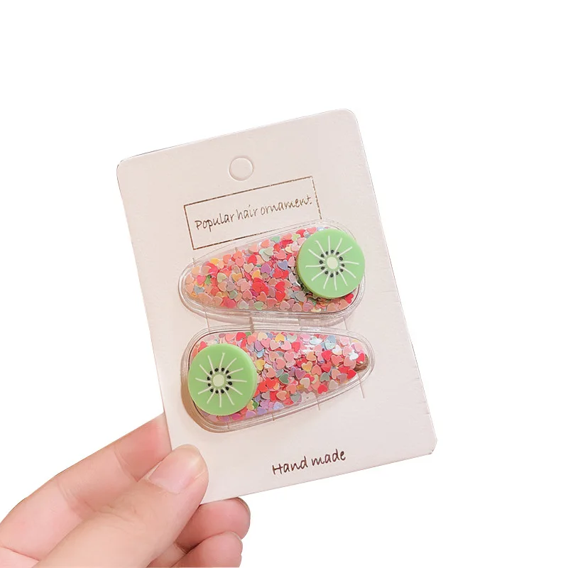 Новые цветные заколки для волос маленьких девочек летние аксессуары с рисунком