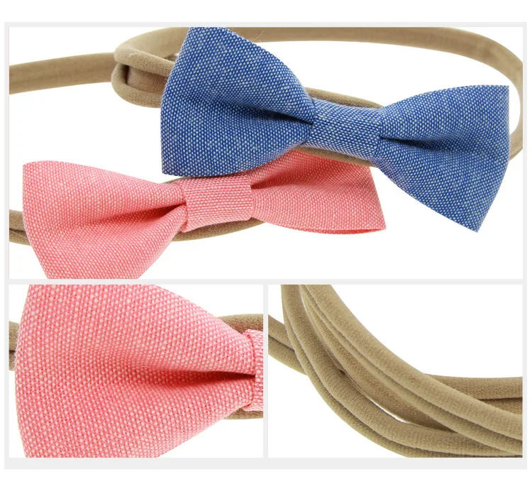 

20 sets/lot , fabric Bows Nylon Headbands Bows Set of 4 headbands