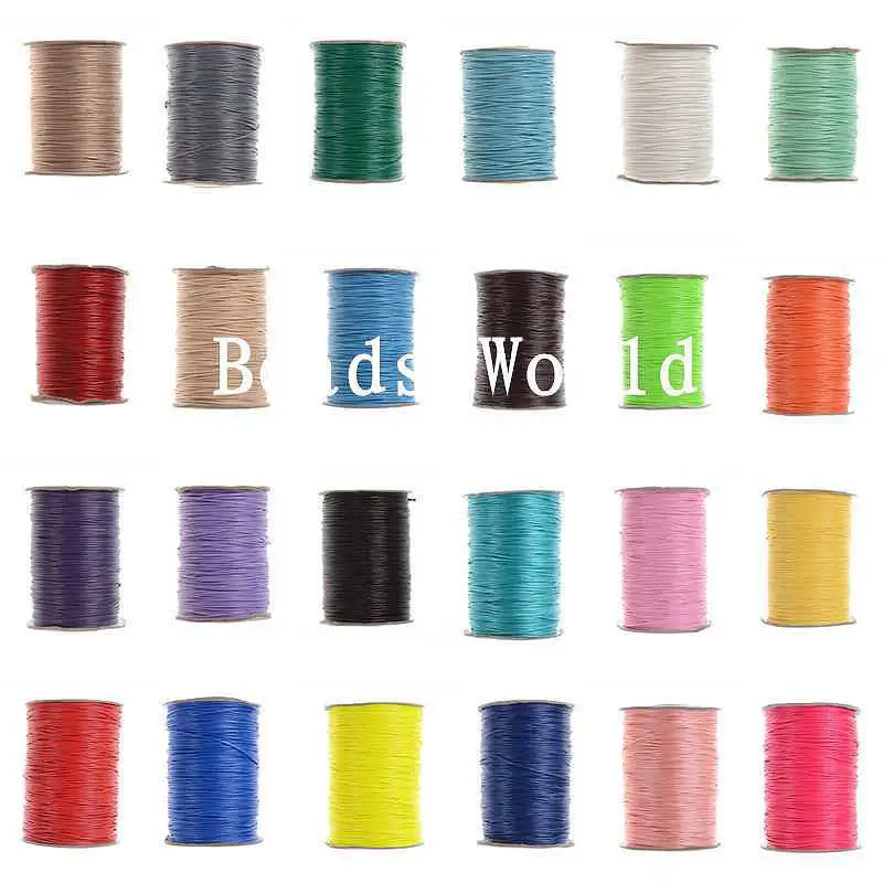 

Hot Sale Best Quality 1 Roll(Approx 170M) Wax Rope Thread Cotton Handmade DIY Findings Jewelry Cord 1mm Dia(W05584-W05599)