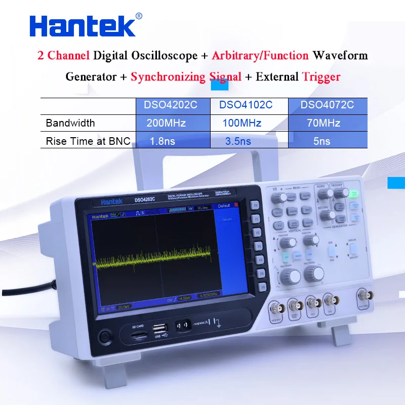 Цифровой осциллограф Hantek 2 канала 70 200 МГц произвольный/функциональный генератор