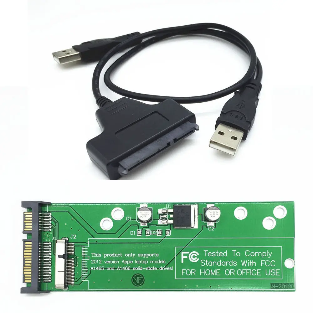Адаптер 2 5 дюйма SATA 6 ГБ/сек. 3 0 Для Macbook Air Pro 2012 SSD слот A1466 A1465 A1398 A1425 7 + 17 Pin На 22Pin