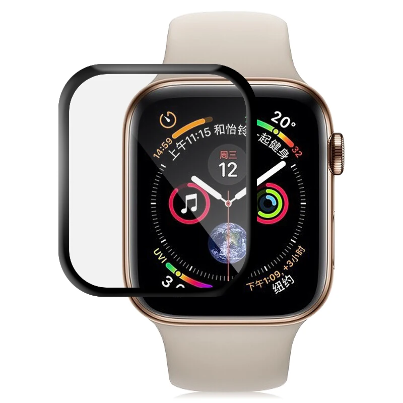 EXUNTON 3D полное покрытие закаленное Стекло для наручных часов Apple Watch Series 4/3/2/1 Экран