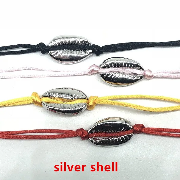 silver shel NO card Halhal enkellbanje влюбленные Природа оболочки очаровательный ножной браслет крафт-бумага карточка пожеланий подарок ручной работы красные браслеты для лодыжки для женщин мужчин ювелирные изделия - Окраска металла: silver shel NO card