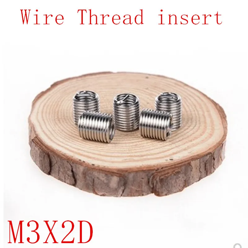 

100pcs M3*0.5*2D Wire Thread Insert Stainless Steel 304 Wire Screw Sleeve, M3 Screw Bushing Helicoil Wire Thread Repair Inserts