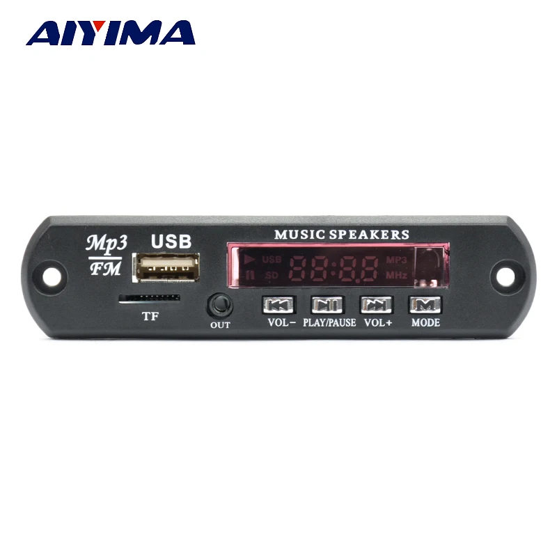 AIYIMA 2 0 канала Bluetooth усилитель платы стерео 10 Вт * MP3 декодер поддержка FM APE WAV WMA USB