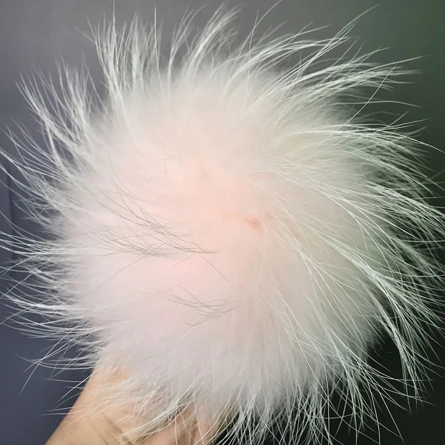 pure pink 15 см круглые пушистые Помпоны из натурального меха енота для сумок брелоки и вязаные шапочки шапки из натурального меха помпон - Цвет: pure pink