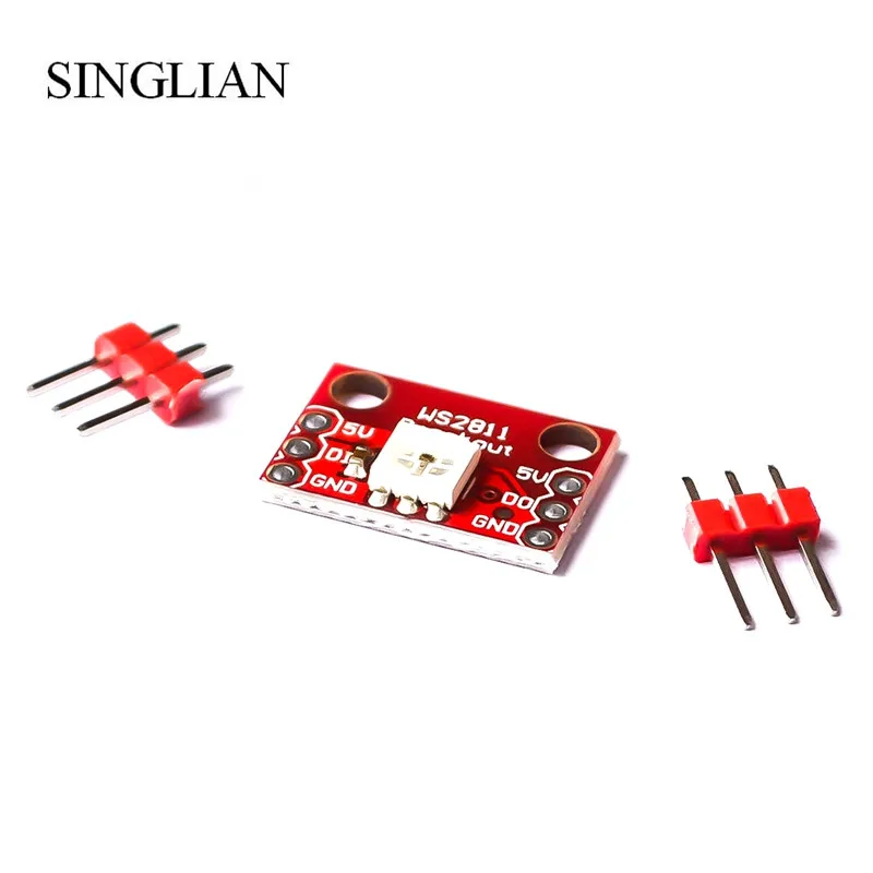 5 шт./лот RGB LED Breakout WS2812 Модуль цветной лампы Однолинейный интерфейс полноцветная