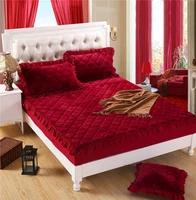 warm and soft fitted bedsheet bed skirt lace edge blanket noble elegant velvet mattress on bed coral fleece flaneel warm throw