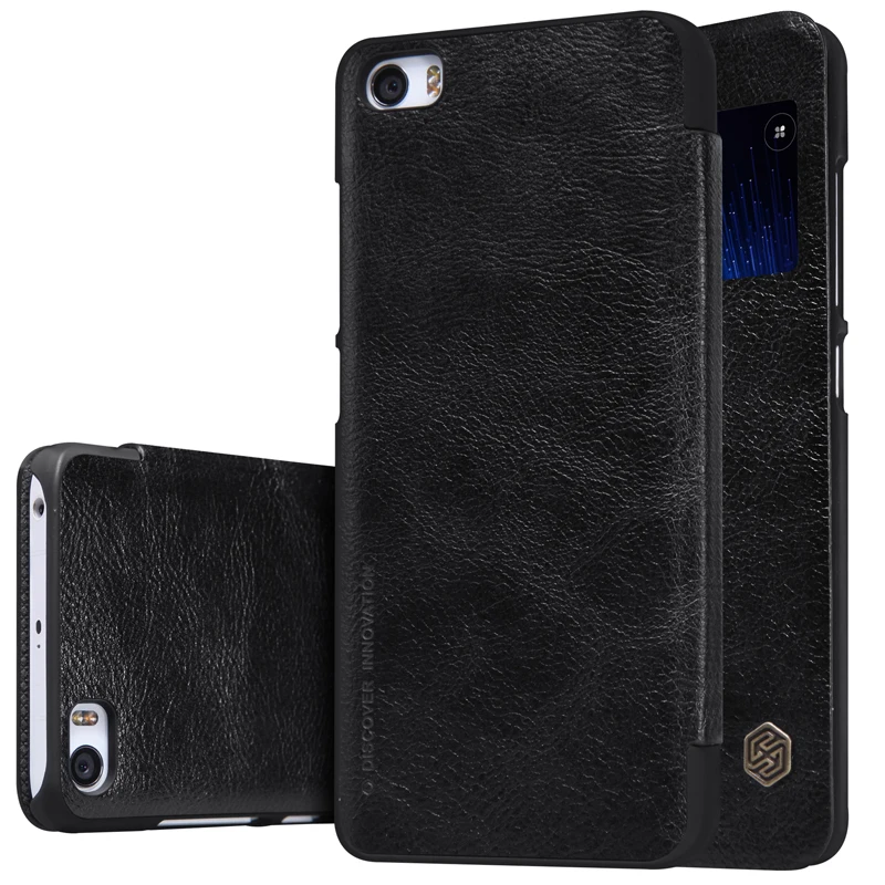 Для Xiaomi M5 Nillkin Black Цвет Qin Series кожаный чехол для защиты флип с Упаковка|case for xiaomi|leather