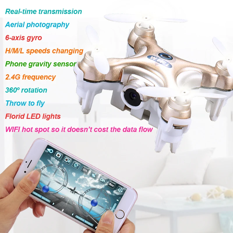 Cheerson cx-10w Радиоуправляемый квадрокоптер WI-FI FPV-системы Камера 3D флип 4ch cx10