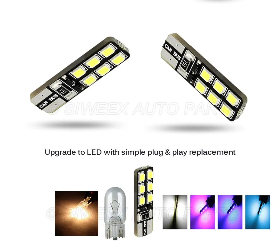 1 шт. T10 W5W автомобильный светильник s 12 2835 SMD СВЕТОДИОДНЫЙ CANBUS OBC ERRO Бесплатная DC 12V